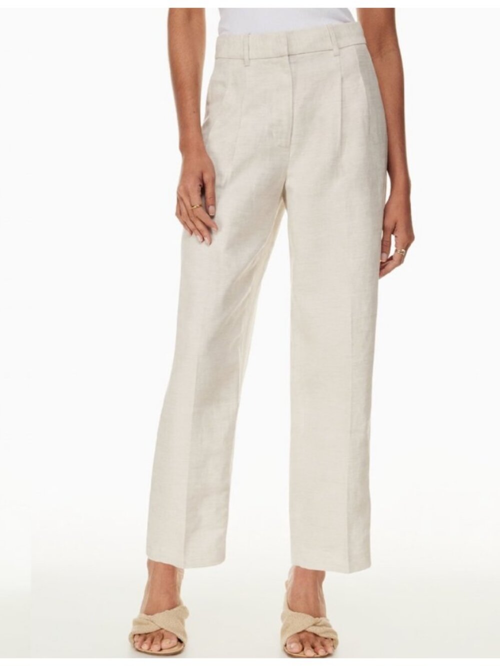 Aritzia Wilfred Carrot Linen Pant Natural Ecru